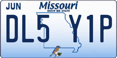 MO license plate DL5Y1P