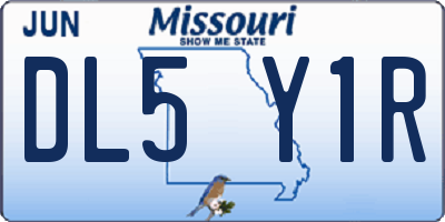 MO license plate DL5Y1R