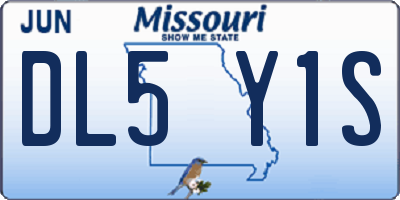 MO license plate DL5Y1S