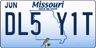 MO license plate DL5Y1T