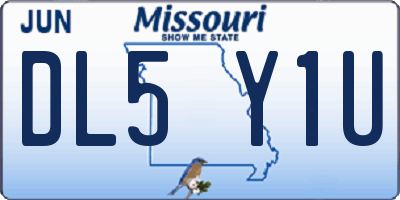MO license plate DL5Y1U