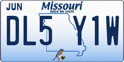MO license plate DL5Y1W