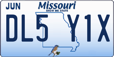 MO license plate DL5Y1X