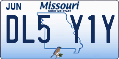 MO license plate DL5Y1Y