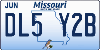 MO license plate DL5Y2B