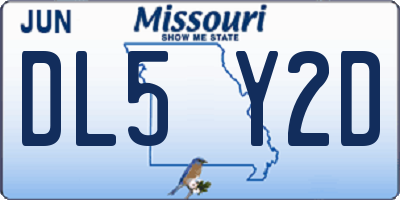 MO license plate DL5Y2D