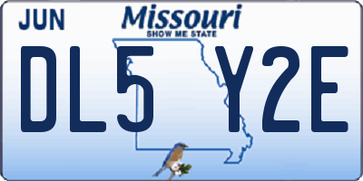 MO license plate DL5Y2E