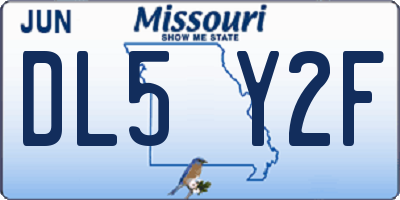 MO license plate DL5Y2F
