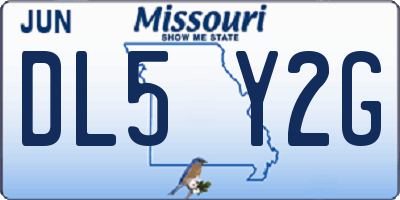 MO license plate DL5Y2G