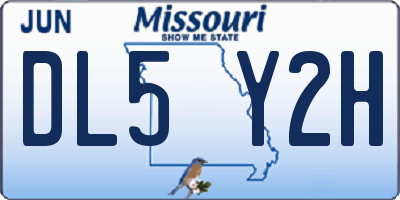 MO license plate DL5Y2H