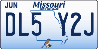 MO license plate DL5Y2J