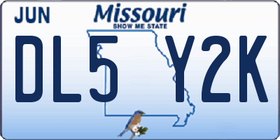 MO license plate DL5Y2K