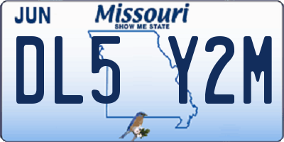 MO license plate DL5Y2M