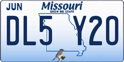 MO license plate DL5Y2O