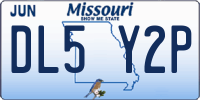 MO license plate DL5Y2P