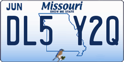 MO license plate DL5Y2Q