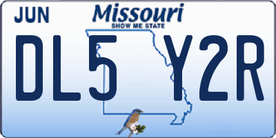 MO license plate DL5Y2R