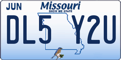 MO license plate DL5Y2U