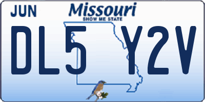 MO license plate DL5Y2V