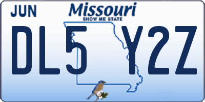 MO license plate DL5Y2Z