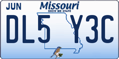 MO license plate DL5Y3C