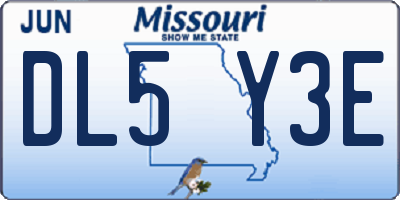 MO license plate DL5Y3E