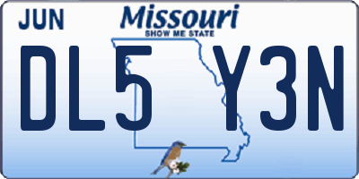 MO license plate DL5Y3N