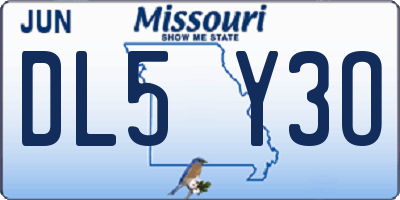 MO license plate DL5Y3O