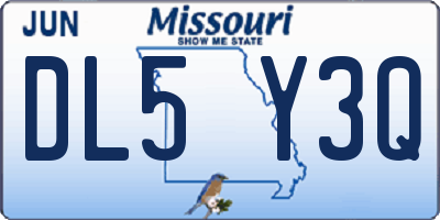 MO license plate DL5Y3Q