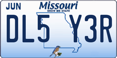 MO license plate DL5Y3R
