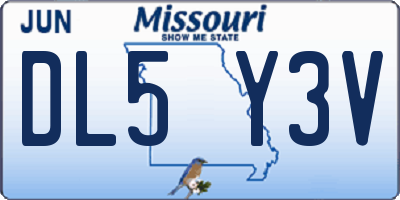 MO license plate DL5Y3V