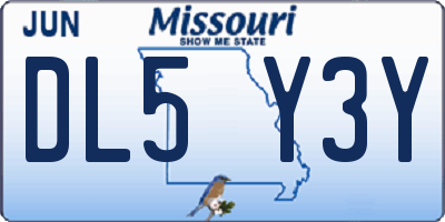MO license plate DL5Y3Y