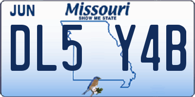 MO license plate DL5Y4B