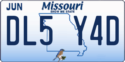 MO license plate DL5Y4D