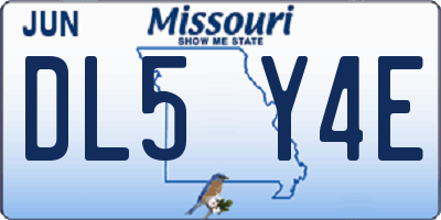 MO license plate DL5Y4E