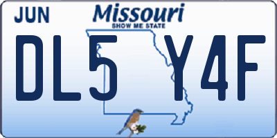 MO license plate DL5Y4F