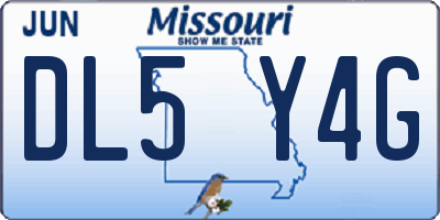 MO license plate DL5Y4G