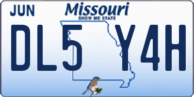 MO license plate DL5Y4H