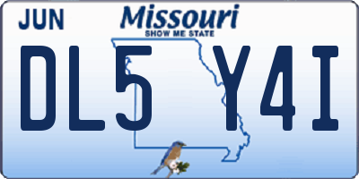 MO license plate DL5Y4I
