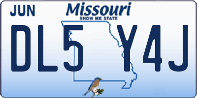 MO license plate DL5Y4J