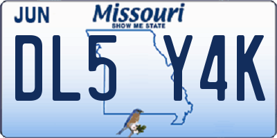 MO license plate DL5Y4K