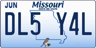 MO license plate DL5Y4L
