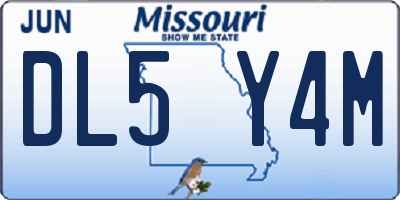 MO license plate DL5Y4M