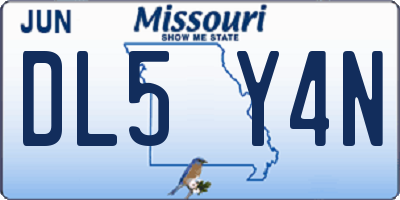 MO license plate DL5Y4N