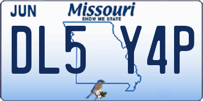 MO license plate DL5Y4P