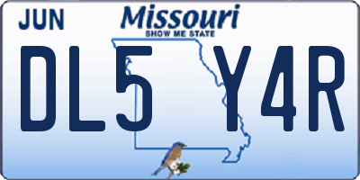 MO license plate DL5Y4R