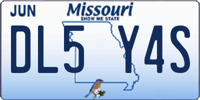 MO license plate DL5Y4S