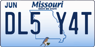 MO license plate DL5Y4T