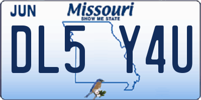 MO license plate DL5Y4U