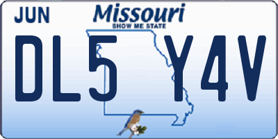 MO license plate DL5Y4V